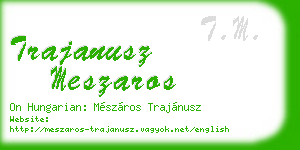 trajanusz meszaros business card