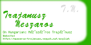 trajanusz meszaros business card